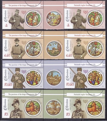 ROMANIA 2021 - PASIUNILE REGILOR ROMANIEI(II), TRIPTIC CU VINIETA, MNH ,LP 2351 foto