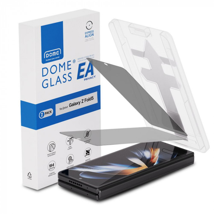 Set 2 Folii de protectie Whitestone EA Glass pentru Samsung Galaxy Z Fold 5 Privacy