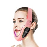 Dispozitiv de ridicare a fetei, terapie cu fotoni cu LED, dispozitiv de masaj cu vibratii pentru slabire faciala, roz