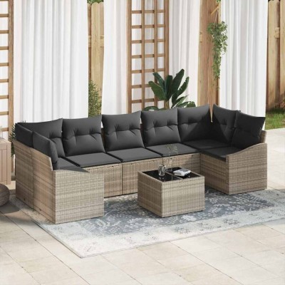 vidaXL Set de canapele pentru grădină Gri deschis 55 x 55 x 37 cm 3346642 foto