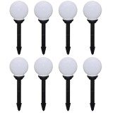 vidaXL Lămpi de exterior pentru alee LED 8 buc. 15 cm, cu țăruș de sol