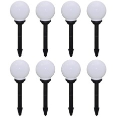 vidaXL Lămpi de exterior pentru alee LED 8 buc. 15 cm, cu țăruș de sol 277114 foto