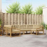 vidaXL Set canapele gradina 6 piese lemn acacia Alb Bej exterior robust cu perne