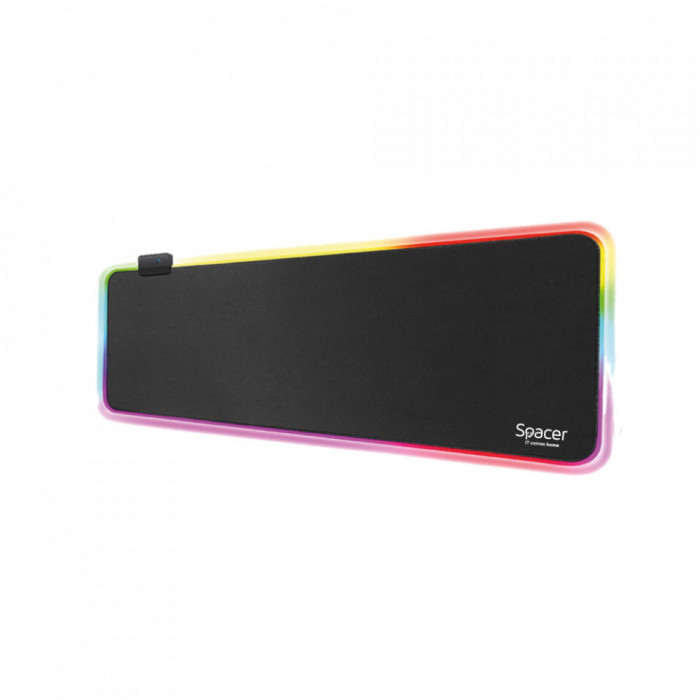 MousePAD RGB SPACER gaming, cauciuc si material textil, 900 x 300 x 3 mm, 1.8 m