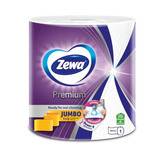 Prosoape de hartie Zewa Jumbo Premium, 3 straturi, 1 rola, 230 foi