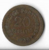 Moneda 20 centavos 1930 - Cabo verde/Capul Verde, America Centrala si de Sud, Cupru (arama)