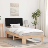 vidaXL Cadru de pat cu tăblie tapițată cu headboard Negru 100 x 200 cm 877511