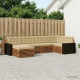 vidaXL Set de canapele de exterior cu pernă 6 pcs Natural și Bej 3383576