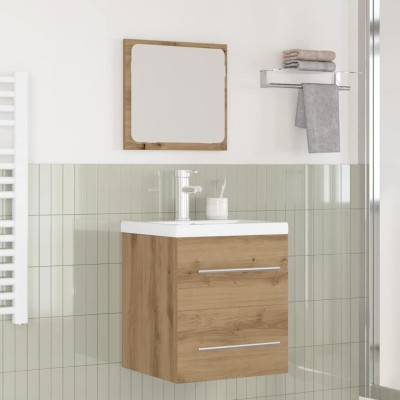 vidaXL Set de mobilier pentru baie 2 pcs Stejar negru Lemn compozit 3393508 foto