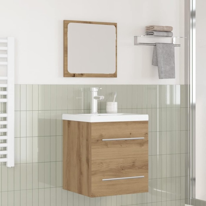 vidaXL Set de mobilier pentru baie 2 pcs Stejar negru Lemn compozit 3393508
