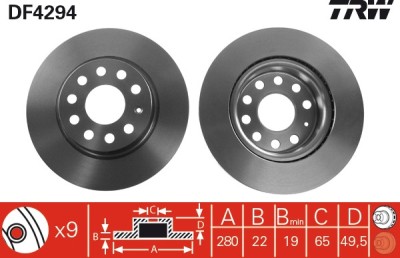 TRW DF4294 Disc frana foto