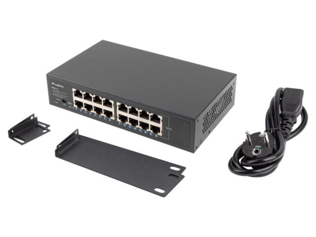 Switch Ethernet LANBERG RSGE-16, 16 porturi RJ45 Gigabit, IEC C14, 250m