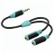 Spliter Audio Super SoftJ, 3.5mm -2 x soclu, negru/ verdede