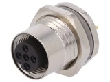 Soclu M12 4P Mamă IP67 250V, TE Connectivity