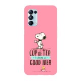 Husa compatibila cu Oppo A52, Viceversa, model A cup of tea is always good ideea Snoopy, Silicon, TPU, Transparent, Carcasa