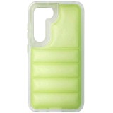 Husa spate antisoc policarbonat alb si TPU verde deschis, semitransparente, pentru Samsung Galaxy S23 5G