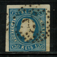 Portugal 1866 King Luis I 120 Rs imperf. Mi.24 used AM.583