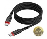 Cablu Date si Incarcare USB-C - USB-C HOCO X59 Victory, 60W, 1m, Negru