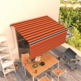 VidaXL Copertină retractabilă automat, stor, portocaliu&amp;maro 3,5x2,5 m