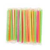 Paie groase colorate, ambalate individual, drepte, set 1000 buc, 240x7mm, reutilizabile