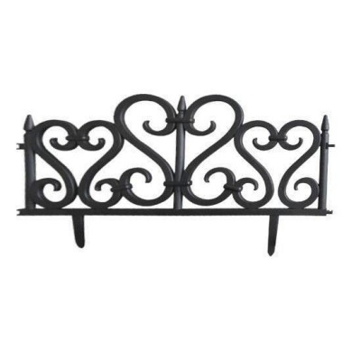 Gard de gradina decorativ, plastic negru, set 4 buc, 59.5x32.5 cm foto