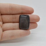 Cabochon obsidian silver 26x18x7mm c55