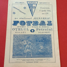 Program meci fotbal OTELUL GALATI - PETROLUL PLOIESTI (17.04.1988)