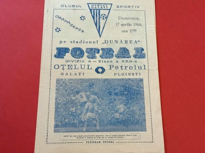 Program meci fotbal OTELUL GALATI - PETROLUL PLOIESTI (17.04.1988) foto