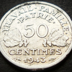 Moneda istorica 50 CENTIMES - FRANTA, anul 1943 * cod 4339 = excelenta