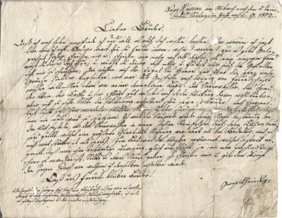 A3790N Scrisoare adresată lui Georg Krauss, student la gimnaziul din Brașov, 1803, limba germană foto