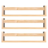 Cumpara ieftin Set 3 rafturi decorative de perete Nature Supplies, 41 x 12 x 10 cm, lemn, natur