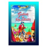 Gulliver in tara piticilor. Carte de colorat cu povesti scrisa cu litere mari de tipar