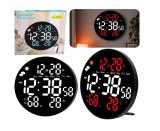 Ceas de perete digital LED cu data, temperatura, umiditate, alarma, telecomanda, 25 cm, Lean 31096