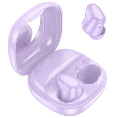 Casti Bluetooth TWS cu Carcasa Transparenta si Display Digital - Hoco Violet