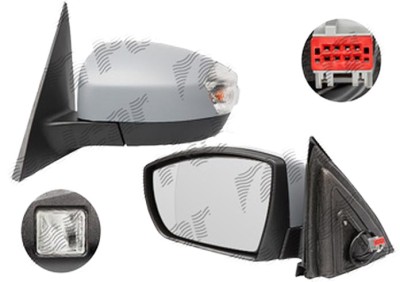 Oglinda exterioara Ford S-Max (Wa6), 05.2006-06.2010, Ford S-Max (Wa6), 06.2010-2012 , partea Dreapta, culoare sticla crom, sticla convexa, cu carcas foto