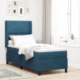 Cumpara ieftin Pat cu arcuri cu headboard albastru 80 x 200 cm Catifea