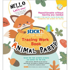 Carte Educativa Stick"n Tracing Work Book - Animal Party