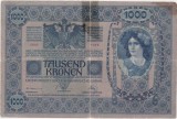 AUSTRIA UNGARIA 1000 COROANE KRONEN 1902 Uzata FARA SUPRATIPAR