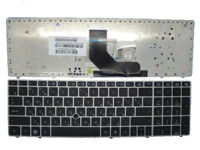 Tastatura laptop noua HP ProBook 6560B EliteBook 8570P 8560P Silver Frame Black US foto