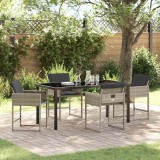 VidaXL Set de masă pentru grădină 5 pcs Gri deschis Rattan poli