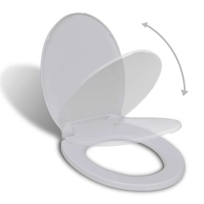Capac WC cu &amp;icirc;nchidere silențioasă, alb, oval foto