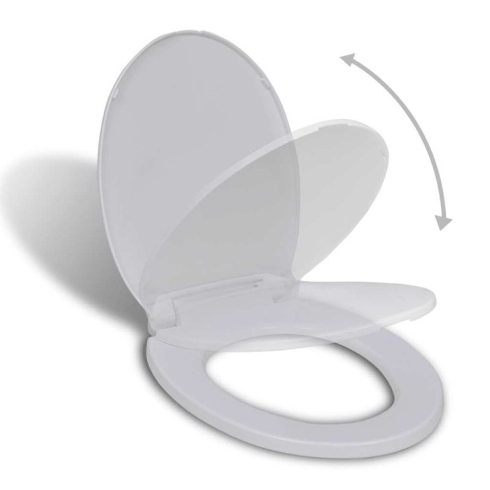 Capac WC cu &icirc;nchidere silențioasă, alb, oval