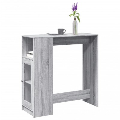 vidaXL Masă bar cu rafturi, gri sonoma, 101x40x103,5 cm lemn prelucrat 854369 foto