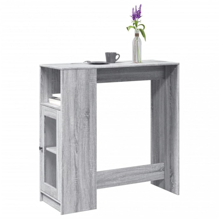 vidaXL Masă bar cu rafturi, gri sonoma, 101x40x103,5 cm lemn prelucrat 854369