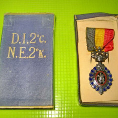 A65-Medalia Muncii Belgia in cutia originala alama emailata si argintata.