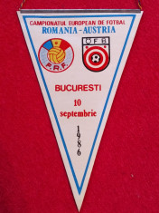 Fanion meci fotbal Romania - Austria (10.09.1986) foto