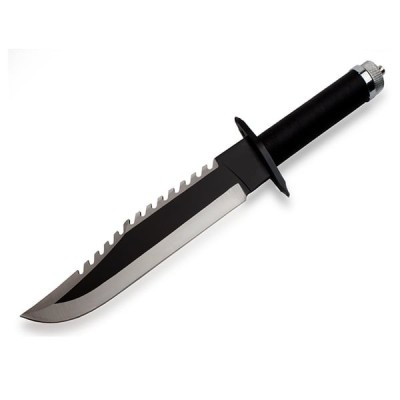 Cutit tactic multifunctional Rambo, otel inoxidabil, spargator sticla, surubelnita, maner compartiment depozitare, 39.5 cm foto