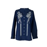 Bluza dama tip ie D24, bleumarin/alb , marimea S