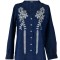 Bluza dama tip ie D24, bleumarin/alb , marimea S