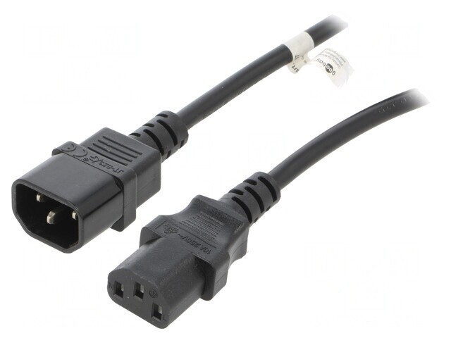 Cablu Alimentare IEC C13-C14 1m Negru 10A 250V